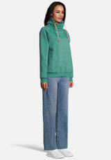 salzhaut - ISVEIG Damen Sweatshirt mit Stehkragen - adenauer & co - Anker - Basic - 5 - #farbe_Bottle Green