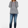 Salzhaut - TEGE Damen Relaxed-Fit - Damen - Hoodie - Kapuze - 1 - #farbe_navy-offwhite