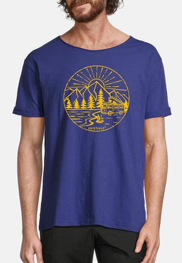 Salzhaut - KIMM - CAMPER Herren Regular Fit - T-Shirt - Rundhals - Frontprint - 3 - #farbe_indigo