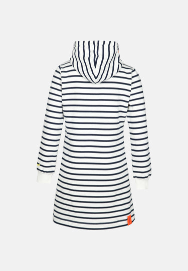 Salzhaut - AUST Damen Leicht tailliert - Ringelkleid - love - Hoodiekleid - 3 - #farbe_navy-offwhite