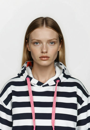 Salzhaut - ADEBAAR Damen normale Passform - Hoodie - Kapuzenpulli - kuschelig - 15 - #farbe_navy-offwhite