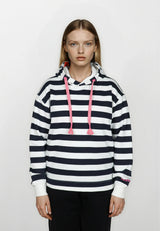 Salzhaut - ADEBAAR Damen normale Passform - Hoodie - Kapuzenpulli - kuschelig - 3 - #farbe_navy-offwhite