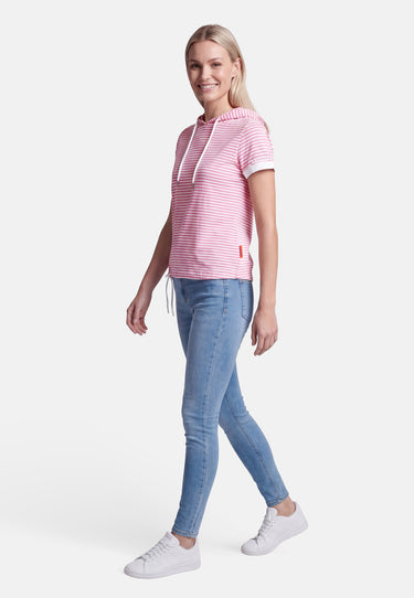 Salzhaut - BAGALUTEN Damen Gerade - All-over-Print - Bluse - Polo-Shirt - 5 - #farbe_offwhite-blossom