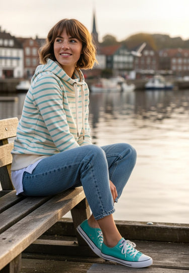 salzhaut - KÓÓVELJĀU Damen Sweatshirt normale Passform - adenauer & co - Anker - Basic - 1 - #farbe_Beige Aqua