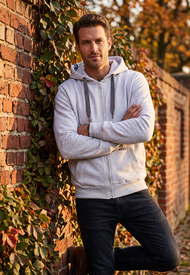 salzhaut - BREKER JACKE Herren Sweatjacke normale Passform - adenauer & co - Anker - Basic - 1 - #farbe_Grey Melange