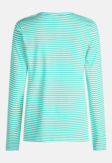 Salzhaut - ACHTERN Damen Relaxed-Fit - Langarmshirt - ringel - Rundhals - 7 - #farbe_offwhite-lagoon