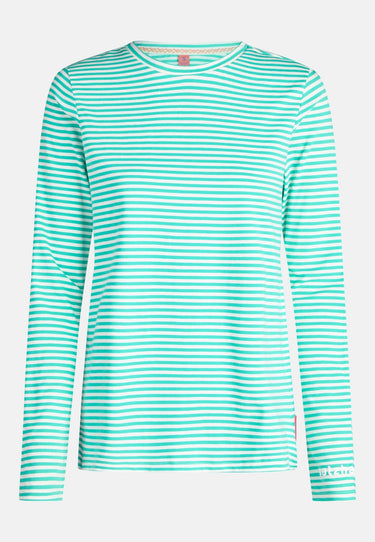 Salzhaut - ACHTERN Damen Relaxed-Fit - Langarmshirt - ringel - Rundhals - 2 - #farbe_offwhite-lagoon