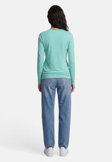 Salzhaut - ACHTERN Damen Relaxed-Fit - Langarmshirt - ringel - Rundhals - 4 - #farbe_offwhite-lagoon