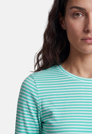 Salzhaut - ACHTERN Damen Relaxed-Fit - Langarmshirt - ringel - Rundhals - 6 - #farbe_offwhite-lagoon