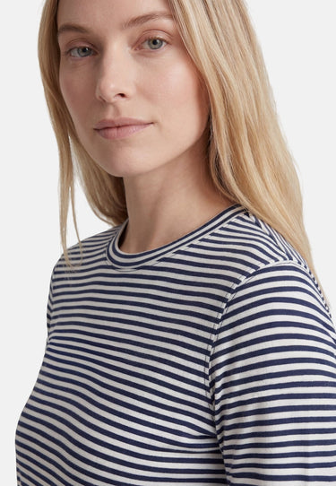 Salzhaut - ACHTERN Damen Relaxed-Fit - Langarmshirt - ringel - Rundhals - 14 - #farbe_navy-offwhite