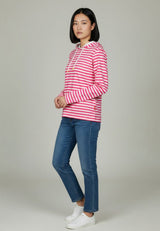 salzhaut - ACKERLÜNNING Damen Hoodie Oversized, normale Passform - adenauer & co - Anker - 5 - #farbe_Offwhite-Neonpink