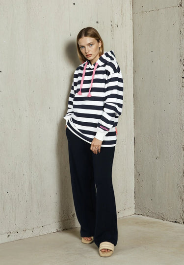 Salzhaut - ADEBAAR Damen normale Passform - Hoodie - Kapuzenpulli - kuschelig - 10 - #farbe_navy-offwhite