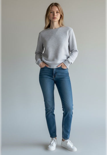 Salzhaut - ADELE Damen normale Passform - Damen - Langarmshirt - Rundhals - 3 - #farbe_grey-melange