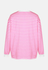 salzhaut - AFFSEEPN Damen Shirt Oversized - adenauer & co - Anker - Basic - 7 - #farbe_Offwhite-Neonpink