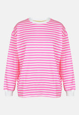 salzhaut - AFFSEEPN Damen Shirt Oversized - adenauer & co - Anker - Basic - 2 - #farbe_Offwhite-Neonpink