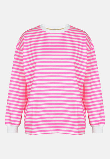 salzhaut - AFFSEEPN Damen Oversized - adenauer & co - Anker - Basic - 2 - farbe_Offwhite - Neonpink