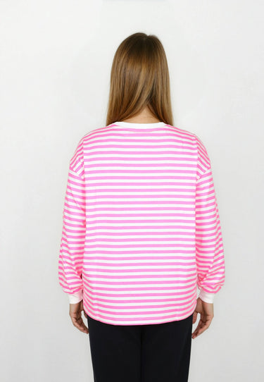 salzhaut - AFFSEEPN Damen Oversized - adenauer & co - Anker - Basic - 4 - farbe_Offwhite - Neonpink