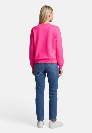 Salzhaut - AGEWEREN Damen Relaxed-Fit - Damen - Pullover - Rundhals - 4 - #farbe_fuchsia