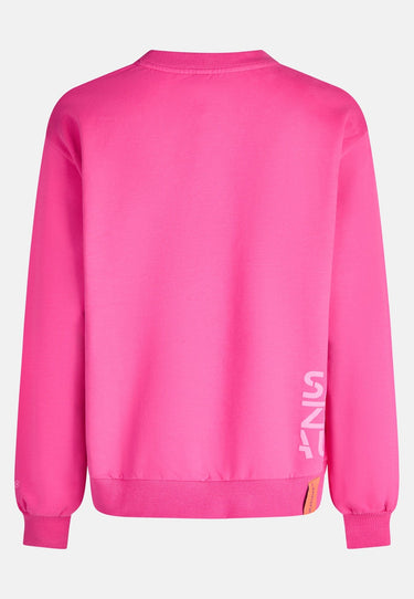 Salzhaut - AGEWEREN Damen Relaxed-Fit - Damen - Pullover - Rundhals - 7 - #farbe_fuchsia