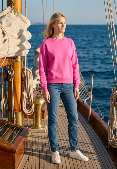 Salzhaut - AGEWEREN Damen Relaxed-Fit - Damen - Pullover - Rundhals - 1 - #farbe_fuchsia