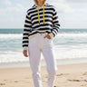 salzhaut - ALLERWÄGENS Damen normale Passform - adenauer & co - Anker - Basic - 1 - farbe_Navy Offwhite