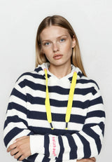Salzhaut - ALLERWÄGENS Damen normale Passform - Hoodie - Kapuzenpulli - ringel - 7 - #farbe_navy-offwhite