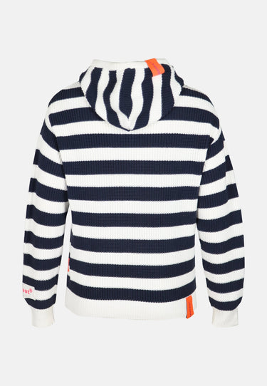 Salzhaut - ALLERWÄGENS Damen normale Passform - Hoodie - Kapuzenpulli - ringel - 9 - #farbe_navy-offwhite