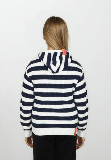 Salzhaut - ALLERWÄGENS Damen normale Passform - Hoodie - Kapuzenpulli - ringel - 4 - #farbe_navy-offwhite