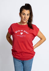 Salzhaut - AMKE WILD AT HEART Damen Relaxed-Fit - Frontprint - Reduziert - Rundhals - 1 - #farbe_red