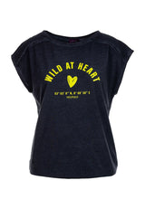 Salzhaut - AMKE WILD AT HEART Damen Relaxed-Fit - Frontprint - Reduziert - Rundhals - 4 - #farbe_navy