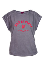 Salzhaut - AMKE WILD AT HEART Damen Relaxed-Fit - Frontprint - Reduziert - Rundhals - 6 - #farbe_grey-melange