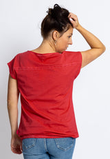 Salzhaut - AMKE WILD AT HEART Damen Relaxed-Fit - Frontprint - Reduziert - Rundhals - 2 - #farbe_red