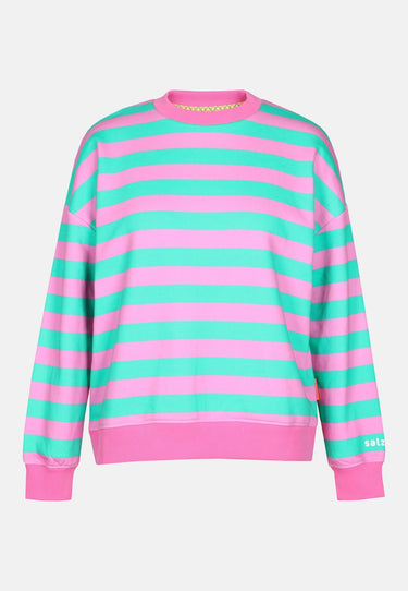 Salzhaut - ARFEN Damen Relaxed-Fit - ringel - Rundhals - Sweatshirt - 2 - #farbe_blossom-lagoon