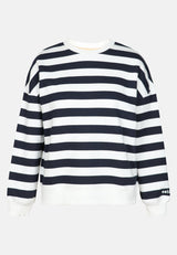 Salzhaut - ARFEN Damen Relaxed-Fit - ringel - Rundhals - Sweatshirt - 11 - #farbe_navy-offwhite