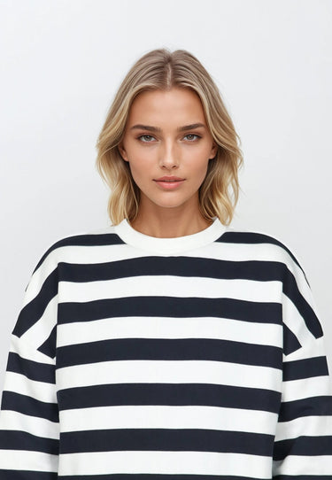 Salzhaut - ARFEN Damen Relaxed-Fit - ringel - Rundhals - Sweatshirt - 15 - #farbe_navy-offwhite