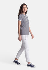 salzhaut - BAGALUTEN Damen Gerade - adenauer & co - All-over-Print - Anker - 13 - #farbe_Navy-Offwhite