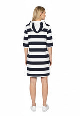salzhaut - BIERGEN Damen Kurzes Kleid (Mini) normale Passform - adenauer & co - Anker - Basic - 5 - #farbe_Navy-Offwhite