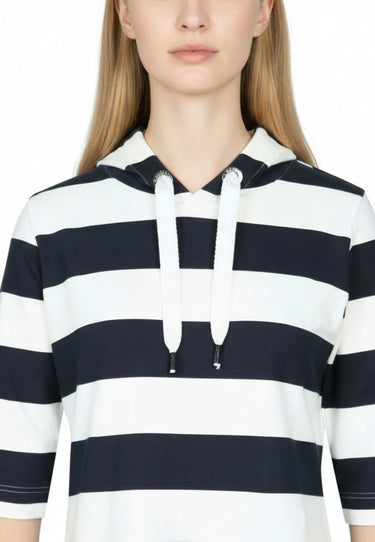 salzhaut - BIERGEN Damen Kurzes Kleid (Mini) normale Passform - adenauer & co - Anker - Basic - 6 - #farbe_Navy-Offwhite