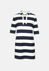 salzhaut - BIERGEN Damen Kurzes Kleid (Mini) normale Passform - adenauer & co - Anker - Basic - 2 - #farbe_Navy-Offwhite