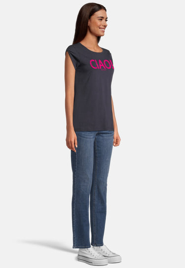 salzhaut - BIIKE - CIAO Damen normale Passform - Damen - Frontprint - Rundhals - 20 - #farbe_navy