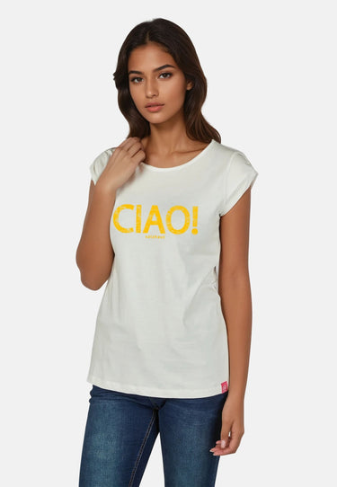 salzhaut - BIIKE - CIAO Damen normale Passform - Damen - Frontprint - Rundhals - 3 - #farbe_offwhite