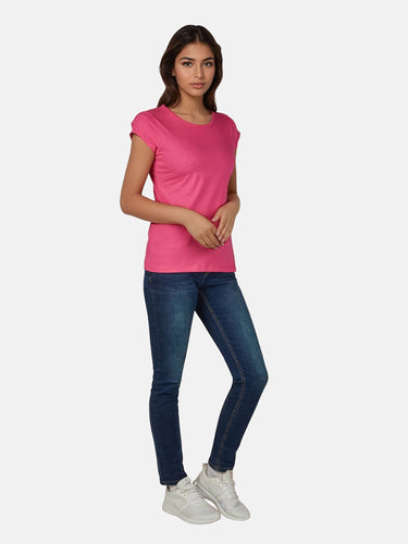 salzhaut - BIIKE Damen Tailliert - Basic Casual - Damen - Polo-Shirt - 28 - #farbe_pink