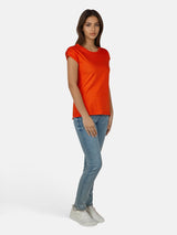 salzhaut - BIIKE Damen Shirt Tailliert - adenauer & co - Anker - Basic - 34 - #farbe_Mandarin