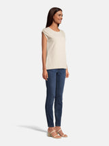 salzhaut - BIIKE Damen Shirt Tailliert - adenauer & co - Anker - Basic - 78 - #farbe_Ecru Melange