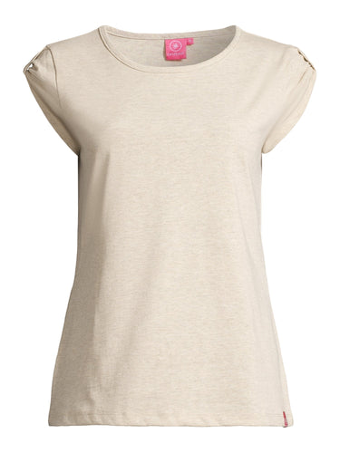 salzhaut - BIIKE Damen Tailliert - Basic Casual - Damen - Polo-Shirt - 73 - #farbe_ecru-melange