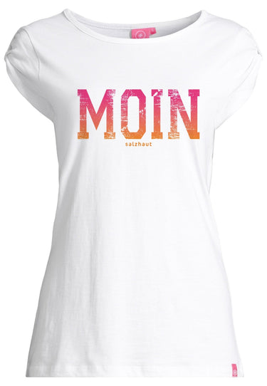 salzhaut - BIIKE - MOIN VERLAUF Damen eng anliegend - Frontprint - T-Shirt - Verlauf - 7 - #farbe_white-neon-orange-neon-pink