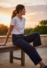 salzhaut - BLÜHS Damen Culotte Relaxed-Fit - adenauer & co - Anker - Basic - 1 - #farbe_Navy