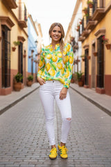 salzhaut - BLUSTERICH Damen Bluse normale Passform - adenauer & co - All-over-Print - Anker - 1 - #farbe_Multicolor