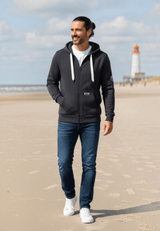 salzhaut - BREKER Herren Sweatjacke normale Passform - adenauer & co - Anker - Basic - 34 - #farbe_Navy