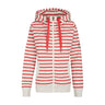 Salzhaut - CAMILLA Jacke Ringel Damen normale Passform - Eingriffstaschen - Hoodie - Reduziert - 1 - #farbe_ecru-red